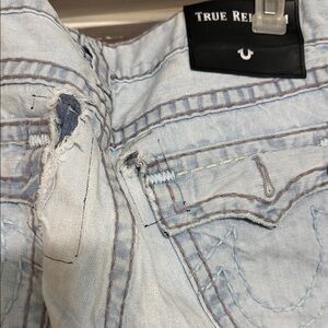 True Religion Light Wash Distressed Denim